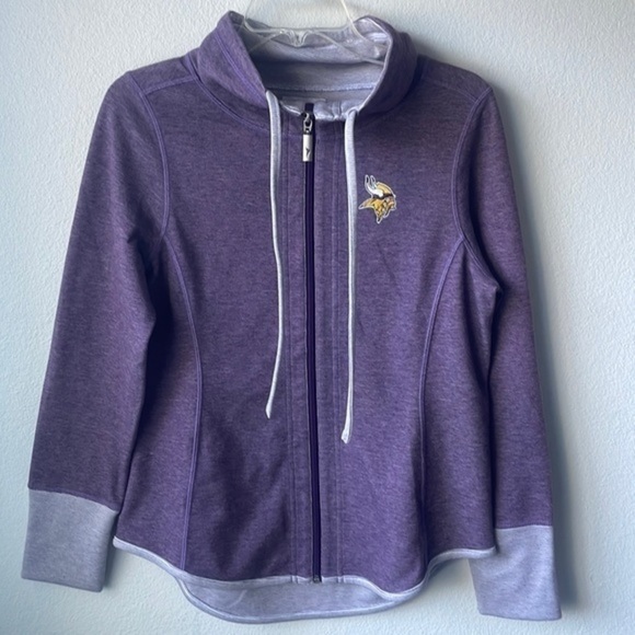 NWT NFL jacket Women's small Minnesota Vikings Tommy Bahama zip up jacket - Picture 2 of 10